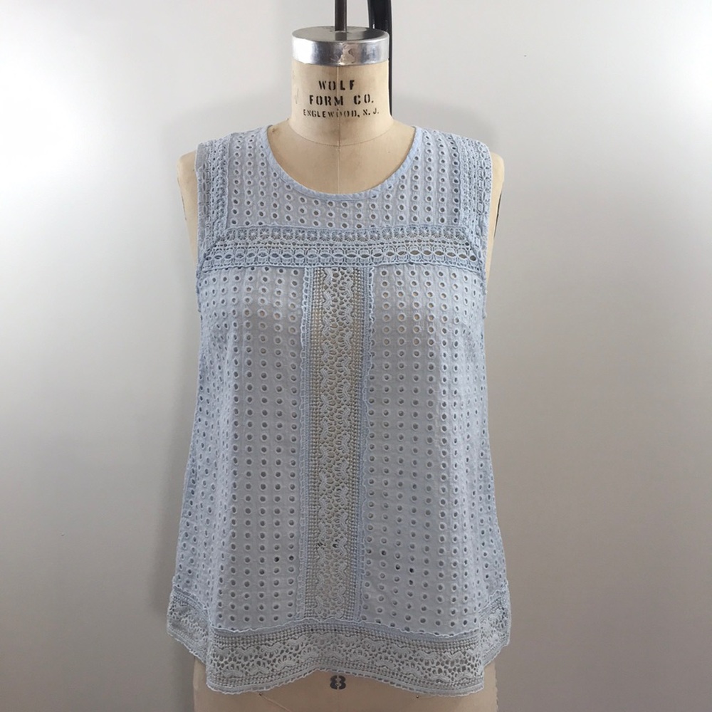 Sleeveless Eyelet Top